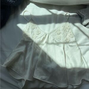 Zara White Satin-Look Slip Dress